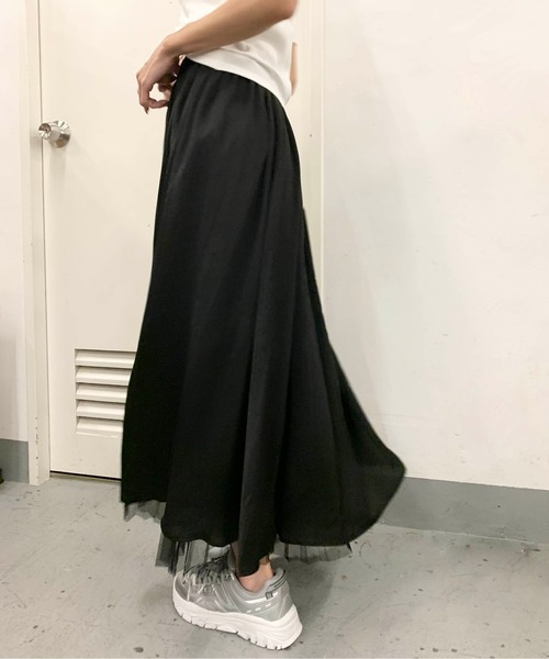 RASVOA(ラスボア)の「リバーシブルプリーツチュールスカート(スカート・レディース・ブラック/アイボリー・FREE)」の9枚目の写真