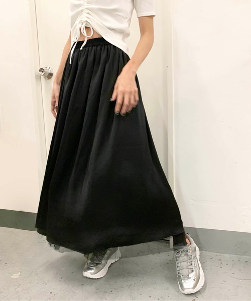 RASVOA(ラスボア)の「リバーシブルプリーツチュールスカート(スカート・レディース・ブラック/アイボリー・FREE)」の11枚目の写真