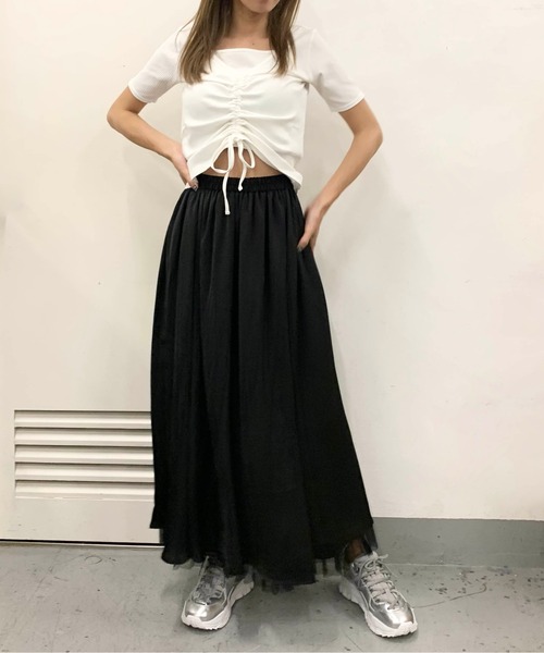 RASVOA(ラスボア)の「リバーシブルプリーツチュールスカート(スカート・レディース・ブラック/アイボリー・FREE)」の13枚目の写真