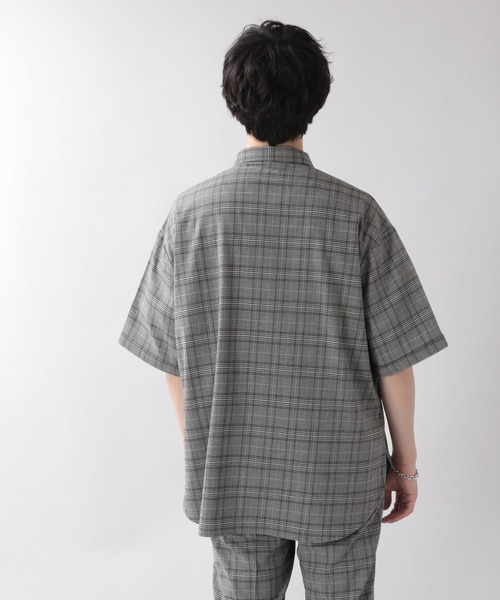 RAGEBLUE（レイジブルー）の「＜セットアップ着用可能＞TRストレッチ/グレンチェックシャツ/933438（シャツ/ブラウス・メンズ・ベージュ/グレー・LARGE/MEDIUM）」の6枚目の写真