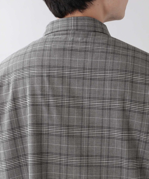 RAGEBLUE（レイジブルー）の「＜セットアップ着用可能＞TRストレッチ/グレンチェックシャツ/933438（シャツ/ブラウス・メンズ・ベージュ/グレー・LARGE/MEDIUM）」の9枚目の写真