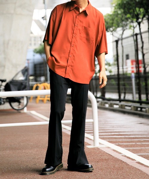 Adoon plain（アドーンプレーン）の「【Adoon plain】ステッチショートシャツ（シャツ/ブラウス・メンズ・グリーン/マスタード/レンガ・MEDIUM/LARGE）」の14枚目の写真