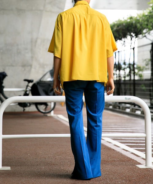 Adoon plain（アドーンプレーン）の「【Adoon plain】ステッチショートシャツ（シャツ/ブラウス・メンズ・グリーン/マスタード/レンガ・MEDIUM/LARGE）」の21枚目の写真