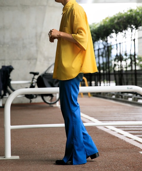 Adoon plain（アドーンプレーン）の「【Adoon plain】ステッチショートシャツ（シャツ/ブラウス・メンズ・グリーン/マスタード/レンガ・MEDIUM/LARGE）」の15枚目の写真