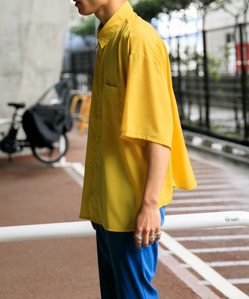 Adoon plain（アドーンプレーン）の「【Adoon plain】ステッチショートシャツ（シャツ/ブラウス・メンズ・グリーン/マスタード/レンガ・MEDIUM/LARGE）」の19枚目の写真