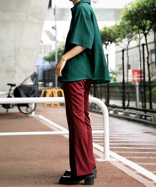 Adoon plain（アドーンプレーン）の「【Adoon plain】ステッチショートシャツ（シャツ/ブラウス・メンズ・グリーン/マスタード/レンガ・MEDIUM/LARGE）」の12枚目の写真