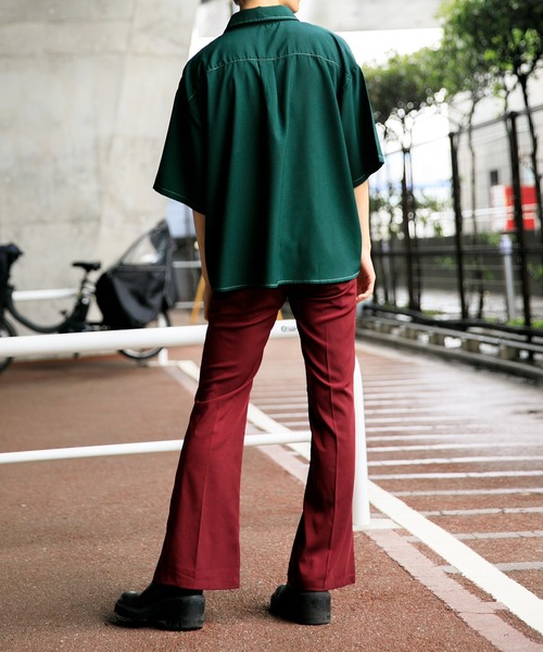 Adoon plain（アドーンプレーン）の「【Adoon plain】ステッチショートシャツ（シャツ/ブラウス・メンズ・グリーン/マスタード/レンガ・MEDIUM/LARGE）」の16枚目の写真