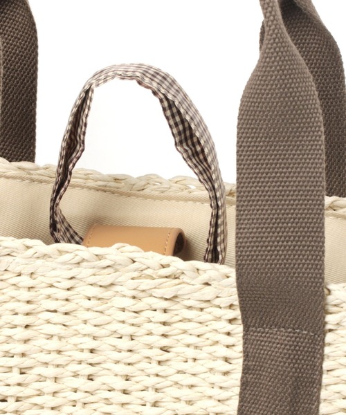 studio CLIP（スタディオクリップ）の「テープペーパーカゴバッグ（かごバッグ・レディース・ブラウン/ナチュラル/ライトブルー・FREE）」の4枚目の写真