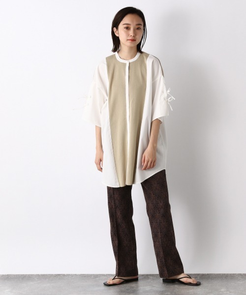 JEANASIS(ジーナシス)の「14Gニットスイッチングシャツ/952046(シャツ/ブラウス・レディース・ホワイト系その他/ブラック系その他・FREE)」の11枚目の写真