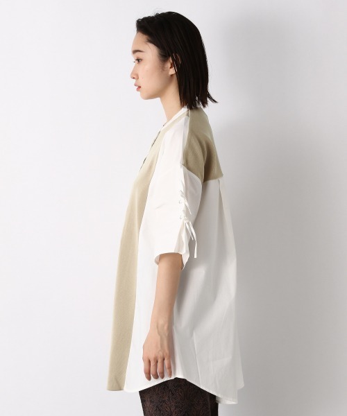 JEANASIS(ジーナシス)の「14Gニットスイッチングシャツ/952046(シャツ/ブラウス・レディース・ホワイト系その他/ブラック系その他・FREE)」の9枚目の写真