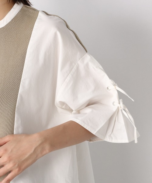 JEANASIS(ジーナシス)の「14Gニットスイッチングシャツ/952046(シャツ/ブラウス・レディース・ホワイト系その他/ブラック系その他・FREE)」の8枚目の写真