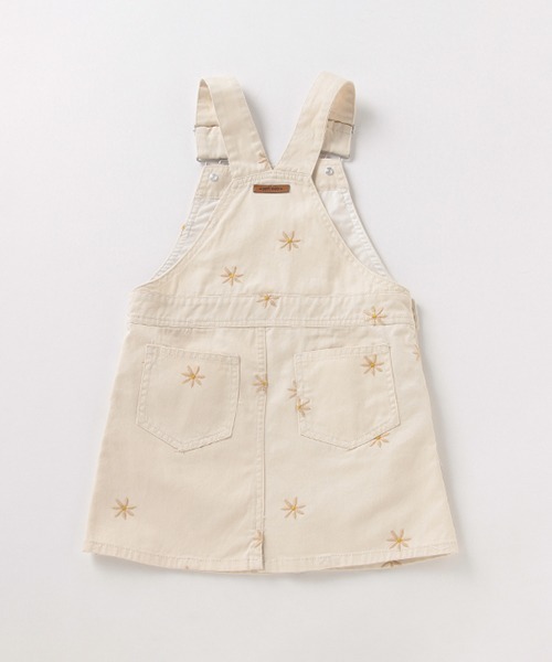 petit main（プティマイン）の「マーガレット刺しゅうジャンスカ（ジャンパースカート・キッズ・サックスブルー/アイボリー・SMALL/MEDIUM/LARGE）」の11枚目の写真