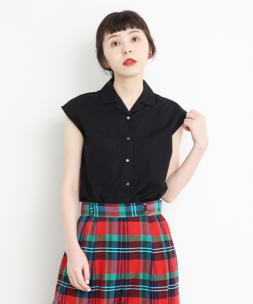 CHILD WOMAN(チャイルドウーマン)の「100/2ブロード開衿フレンチスリーブ ブラウス(シャツ/ブラウス・レディース・ホワイト/その他/ブラック/レッド系その他・FREE)」の3枚目の写真