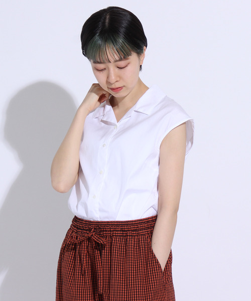 CHILD WOMAN(チャイルドウーマン)の「100/2ブロード開衿フレンチスリーブ ブラウス(シャツ/ブラウス・レディース・ホワイト/その他/ブラック/レッド系その他・FREE)」の5枚目の写真
