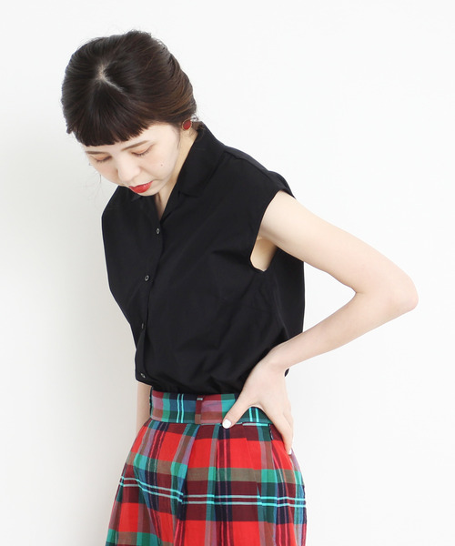 CHILD WOMAN(チャイルドウーマン)の「100/2ブロード開衿フレンチスリーブ ブラウス(シャツ/ブラウス・レディース・ホワイト/その他/ブラック/レッド系その他・FREE)」の16枚目の写真
