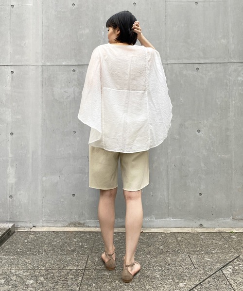 DouDou（ドゥドゥ）の「デニムショートパンツ（デニムパンツ・レディース・オフホワイト/ブルー・38/36）」の11枚目の写真