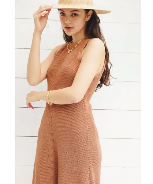 ALEXIA STAM（アリシアスタン）の「Knit Maxi Dress/ニットマキシドレス（ワンピース・レディース・ブラック/テラコッタ/ベージュ・FREE）」の12枚目の写真