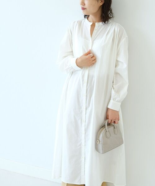B:MING by BEAMS(ビーミングバイビームス)の「B:MING by BEAMS / バンドカラー シャツワンピース(ワンピース・レディース・オフホワイト/ブラウン系その他4/ブラック系その他4・MEDIUM/SMALL)」の5枚目の写真