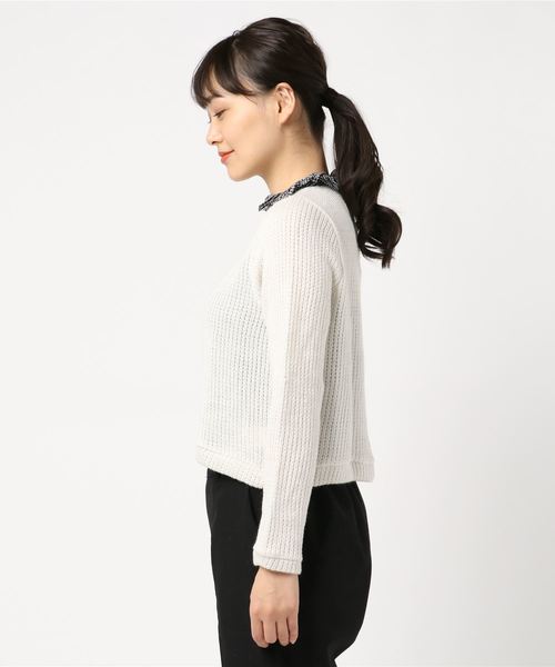 WEGO(ウィゴー)の「WEGO/フリル襟付きニットソー(Tシャツ/カットソー・レディース・ホワイト/ライトグレー/サックスブルー・FREE)」の5枚目の写真