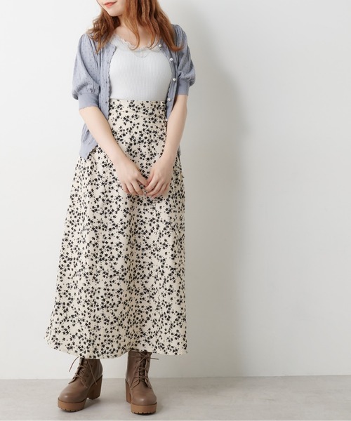 OLIVE des OLIVE（オリーブデオリーブ）の「サイドレースアップハギスカート（スカート・レディース・ブラック/ブラウン/オフホワイト/サックスブルー・FREE）」の5枚目の写真