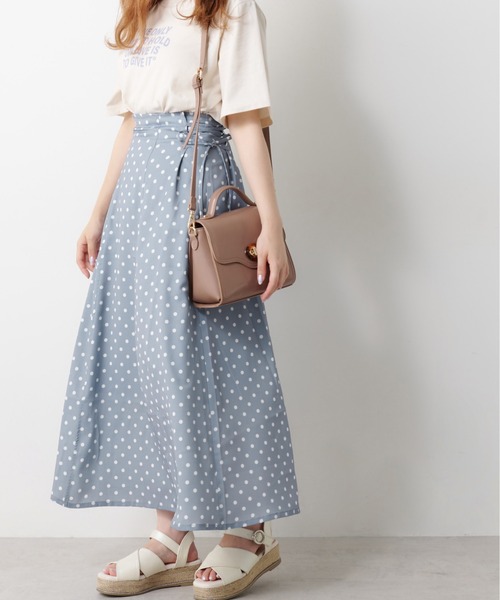 OLIVE des OLIVE（オリーブデオリーブ）の「サイドレースアップハギスカート（スカート・レディース・ブラック/ブラウン/オフホワイト/サックスブルー・FREE）」の17枚目の写真