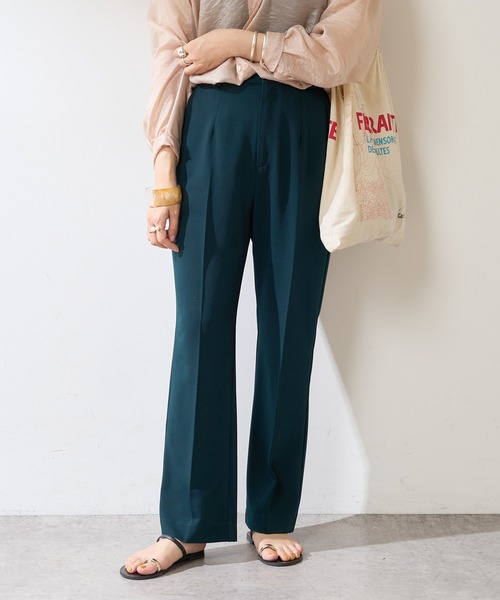 SHENERY（シーナリー）の「センタープレスパンツ（その他パンツ・レディース・ダークグリーン/ピンク/ネイビー・38/36）」の2枚目の写真