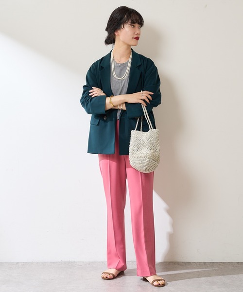 SHENERY（シーナリー）の「センタープレスパンツ（その他パンツ・レディース・ダークグリーン/ピンク/ネイビー・38/36）」の4枚目の写真