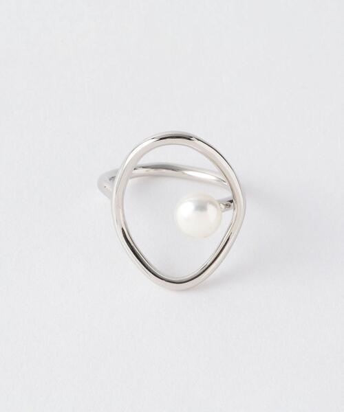 green label relaxing(グリーンレーベルリラクシング)の「リングフレーム & 淡水パール リング(リング・レディース・シルバー/ゴールド・FREE)」の1枚目の写真
