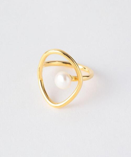 green label relaxing(グリーンレーベルリラクシング)の「リングフレーム & 淡水パール リング(リング・レディース・シルバー/ゴールド・FREE)」の4枚目の写真