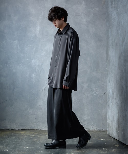 KUUUPY（クーピー）の「Inverted Pleats Shirts - インバーテッドプリーツシャツ（シャツ/ブラウス・メンズ・チャコールグレー/バーガンディー/グレイッシュブルー/ライトグリーン・SMALL/MEDIUM/LARGE）」の7枚目の写真