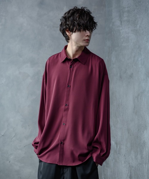 KUUUPY（クーピー）の「Inverted Pleats Shirts - インバーテッドプリーツシャツ（シャツ/ブラウス・メンズ・チャコールグレー/バーガンディー/グレイッシュブルー/ライトグリーン・SMALL/MEDIUM/LARGE）」の13枚目の写真