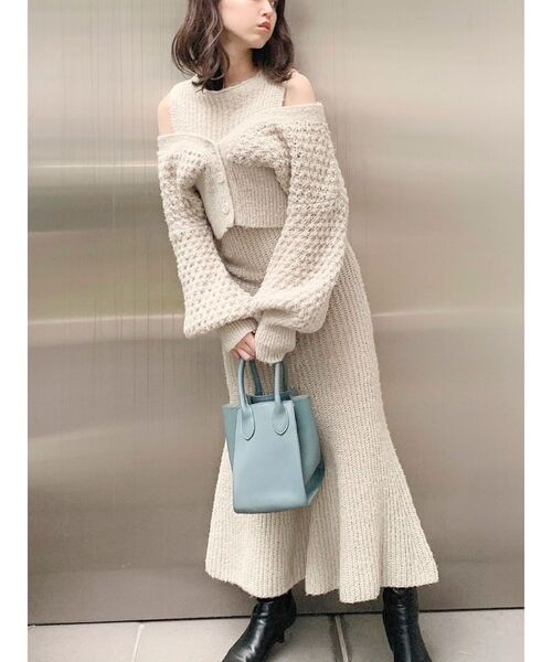 dazzlin(ダズリン)の「4wayポップコーンマーメイドワンピース(ワンピース・レディース・グレー/アイボリー/モカ・FREE)」の11枚目の写真