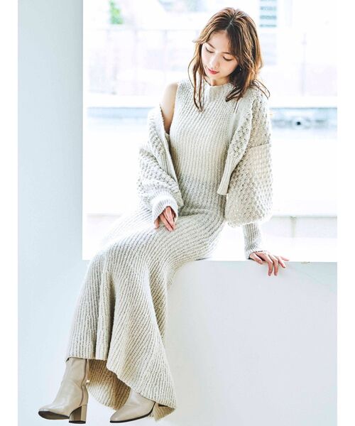 dazzlin(ダズリン)の「4wayポップコーンマーメイドワンピース(ワンピース・レディース・グレー/アイボリー/モカ・FREE)」の12枚目の写真