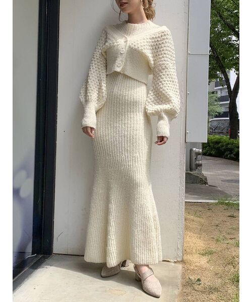 dazzlin(ダズリン)の「4wayポップコーンマーメイドワンピース(ワンピース・レディース・グレー/アイボリー/モカ・FREE)」の17枚目の写真