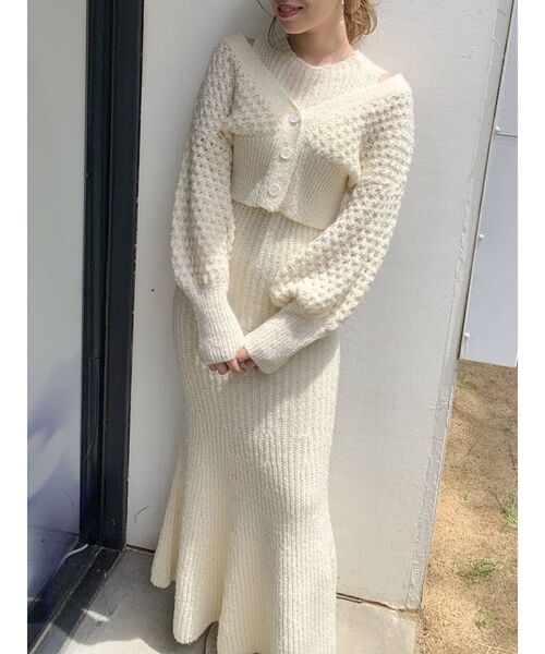 dazzlin(ダズリン)の「4wayポップコーンマーメイドワンピース(ワンピース・レディース・グレー/アイボリー/モカ・FREE)」の9枚目の写真