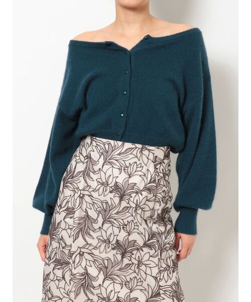 MERCURYDUO(マーキュリーデュオ)の「fluffyオフショル2WAYニット(ニット/セーター・レディース・ダークグリーン/ベージュ/アイボリー/ラベンダー・FREE)」の3枚目の写真