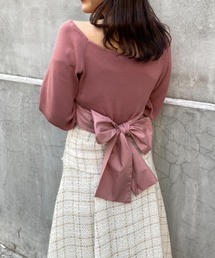 カシュクールリボンニット