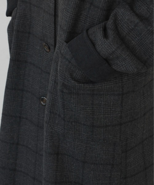 Libra Cue（リブラ キュー）の「クラシックチェックロングコート（ステンカラーコート・レディース・ブラック/ダークグリーン・FREE）」の20枚目の写真