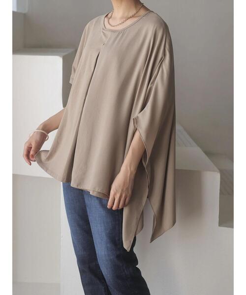 AMERICAN HOLIC（アメリカンホリック）の「異素材カットプルオーバー（Tシャツ/カットソー・レディース・ブラック/モカ・L/M）」の13枚目の写真