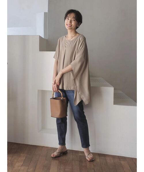 AMERICAN HOLIC（アメリカンホリック）の「異素材カットプルオーバー（Tシャツ/カットソー・レディース・ブラック/モカ・L/M）」の11枚目の写真