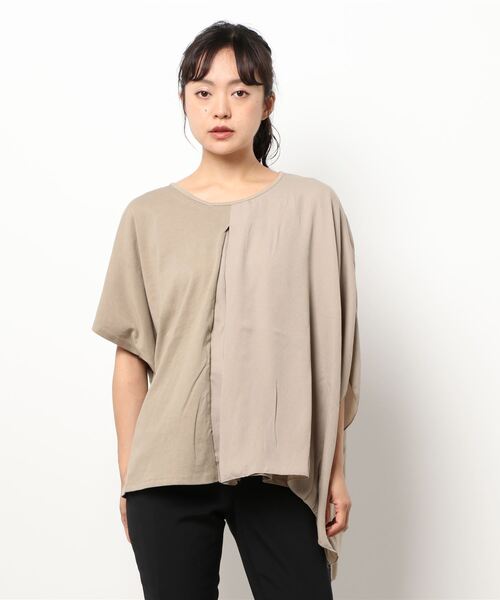 AMERICAN HOLIC（アメリカンホリック）の「異素材カットプルオーバー（Tシャツ/カットソー・レディース・ブラック/モカ・L/M）」の3枚目の写真