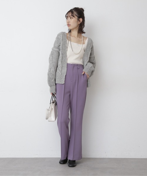 FREE'S MART（フリーズマート）の「【Sシリーズ対応】カルゼカットソーフレアパンツ（その他パンツ・レディース・ブラック/オレンジ/パープル/グリーン/グリーン系その他/レッド/ブラウン・X-SMALL/MEDIUM/SMALL）」の8枚目の写真