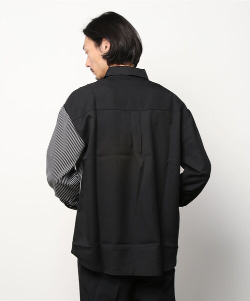 ASTRAL（アストラル）の「【Astral/アストラル】half stripe long sleeve shirt/長袖シャツ ストライプシャツ バイカラーシャツ（シャツ/ブラウス・メンズ・ホワイト/ブラック・ONE SIZE）」の3枚目の写真