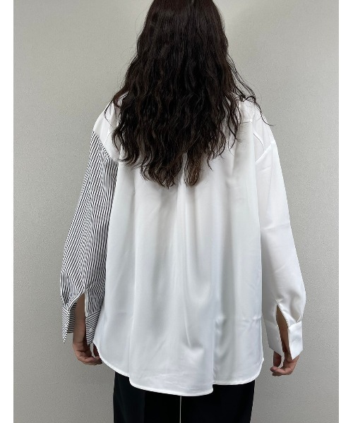 ASTRAL（アストラル）の「【Astral/アストラル】half stripe long sleeve shirt/長袖シャツ ストライプシャツ バイカラーシャツ（シャツ/ブラウス・メンズ・ホワイト/ブラック・ONE SIZE）」の7枚目の写真