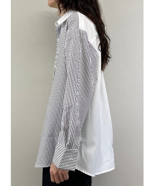 ASTRAL（アストラル）の「【Astral/アストラル】half stripe long sleeve shirt/長袖シャツ ストライプシャツ バイカラーシャツ（シャツ/ブラウス・メンズ・ホワイト/ブラック・ONE SIZE）」の6枚目の写真