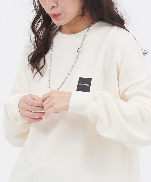 CONVERSE(コンバース)の「CONVERSE/コンバース ダンボールオーバーサイズスウェット(スウェット・レディース・グレー/グリーン/スミクロ/オフホワイト・M)」の8枚目の写真