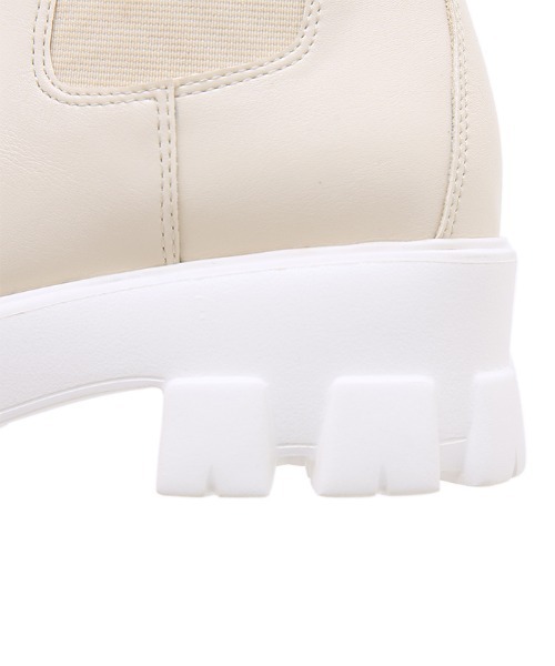 Futier land（フューティアランド）の「サイドゴア厚底ブーツ（ブーツ・レディース・アイボリー/ブラック・36/37/38/39/40）」の7枚目の写真