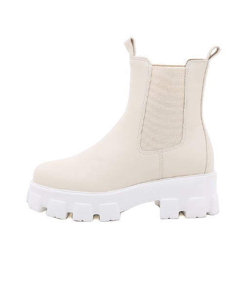 Futier land（フューティアランド）の「サイドゴア厚底ブーツ（ブーツ・レディース・アイボリー/ブラック・36/37/38/39/40）」の19枚目の写真