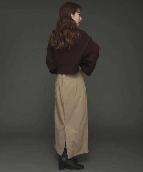 SENSE OF PLACE by URBAN RESEARCH（センスオブプレイスバイアーバンリサーチ）の「ワイドスリーブショートカーディガン（ニット/セーター・レディース・ブラウン/ベージュ/ブラック・ONE）」の11枚目の写真