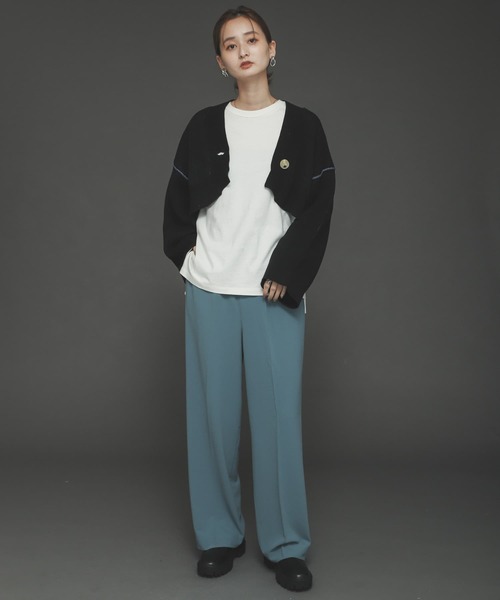 SENSE OF PLACE by URBAN RESEARCH（センスオブプレイスバイアーバンリサーチ）の「ワイドスリーブショートカーディガン（ニット/セーター・レディース・ブラウン/ベージュ/ブラック・ONE）」の12枚目の写真